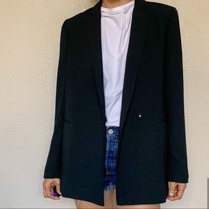 Madewell drapey black long classic blazer 6